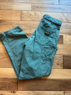 Vtg Stan Ray USA army green carpenter pant Sz 28x30”
